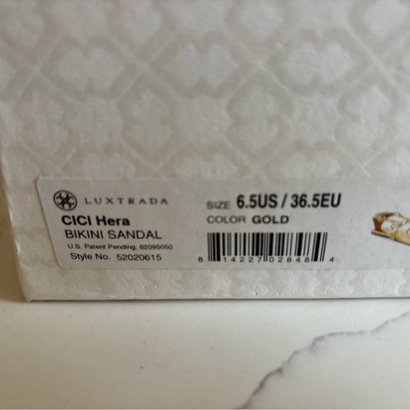 NWT Luxtrada 18K Gold plated metallic leather Women's Sandals refined elegance - Picture 16 of 16